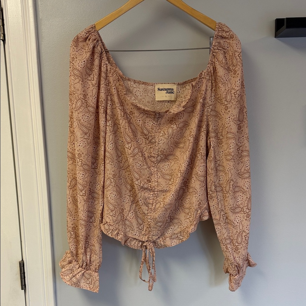Boutique Savanna Jane Off the Shoulder Cropped Top